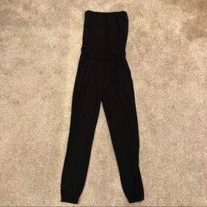 Black strapless jumpsuit